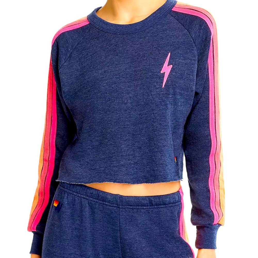 Aviator Nation Neon Stripe Bolt Sweatshirt